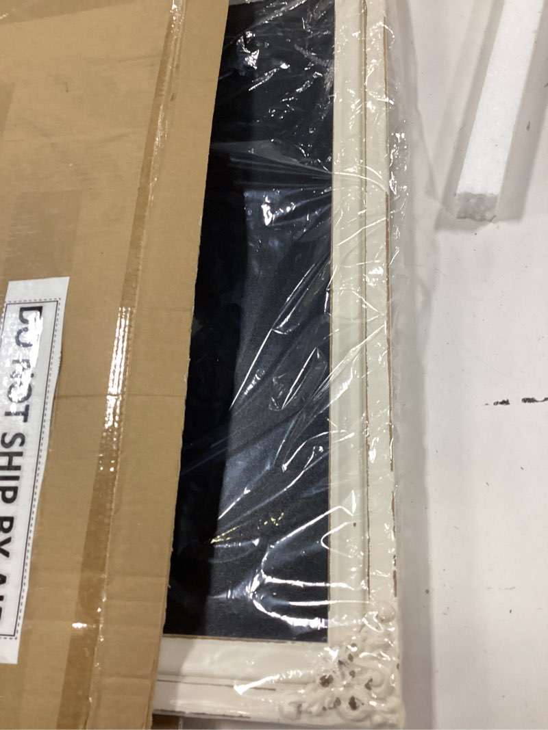 Condition photo showing As Is for NIKKY HOME Farmhouse Kitchen Chalkboard Wall Sign Decorative Framed Menu Chalk Board Hanging Display Non-Porous Erasable & Reusable 20" x 15" Rustic Blackboard for Weddings, Birthdays, Restaurant