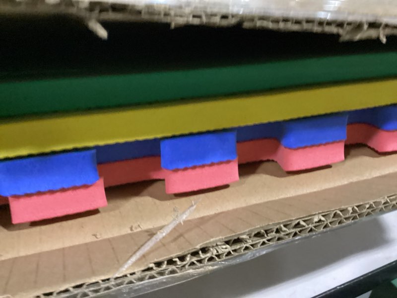 Condition photo showing As Is for EVA Foam Mat Tiles 4-Pack - 16 SQ FT Interlocking Padding for Playroom or Gym Flooring - Workout Mat or Baby Playmat by Stalwart (Multicolor)