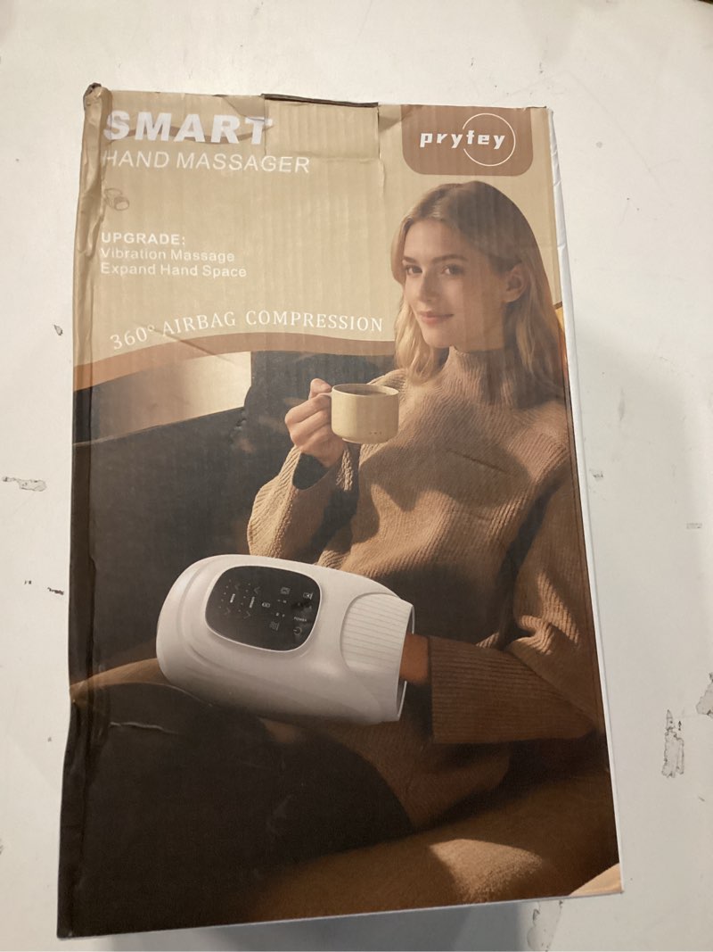 Condition photo showing New/Like New for Hand Massager with Heat and Compression, Hand Massage with 2 Vibration 6 Modes 6 Intensities, Electric Hand Massager for Arthritis and Carpal Tunnel Relief, Christmas Gifts for Women Men, White