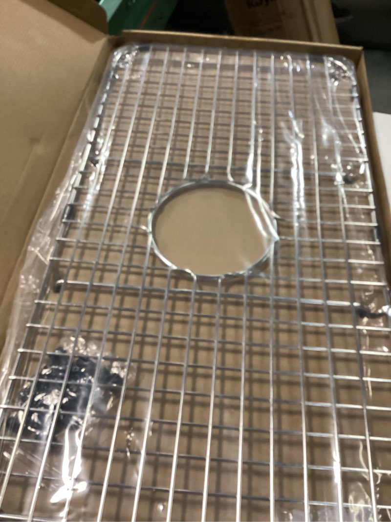 Condition photo showing Good Condition for Serene Valley Sink Bottom Grid 25-1/8" x 12-7/8", Centered Drain with Corner Radius 1-1/2", Sink Grid Stainless Steel NDG2513C