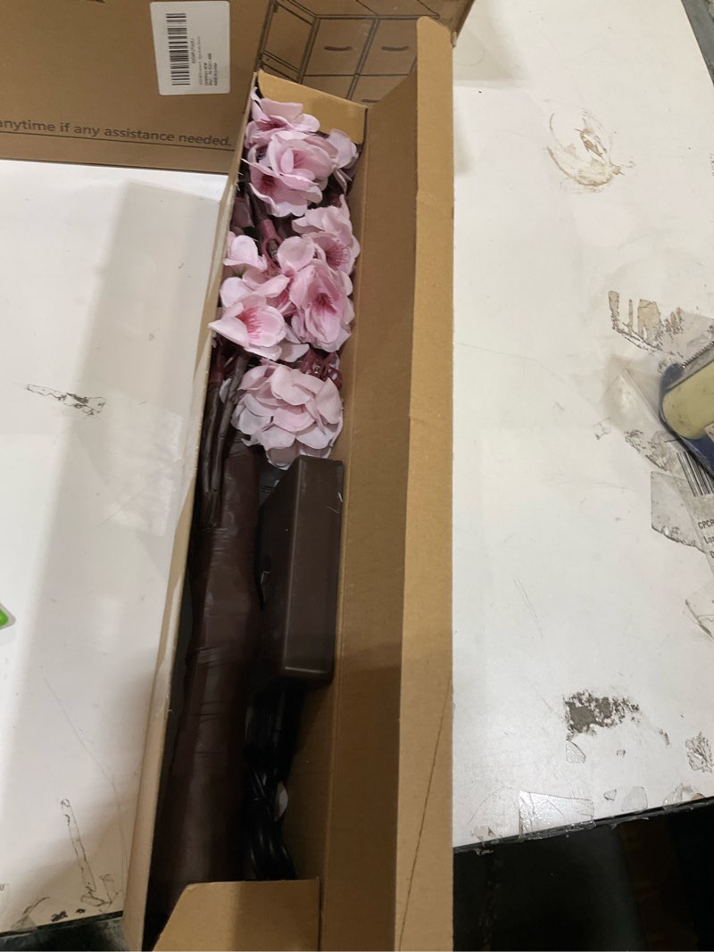 Condition photo showing Good Condition for 24 inch lighted cherry blossom tree battery operated 2ft 28 warm white led artifical bonsai tree with 84 lush flowers, timer usb plug for wedding party spring christmas home decoration