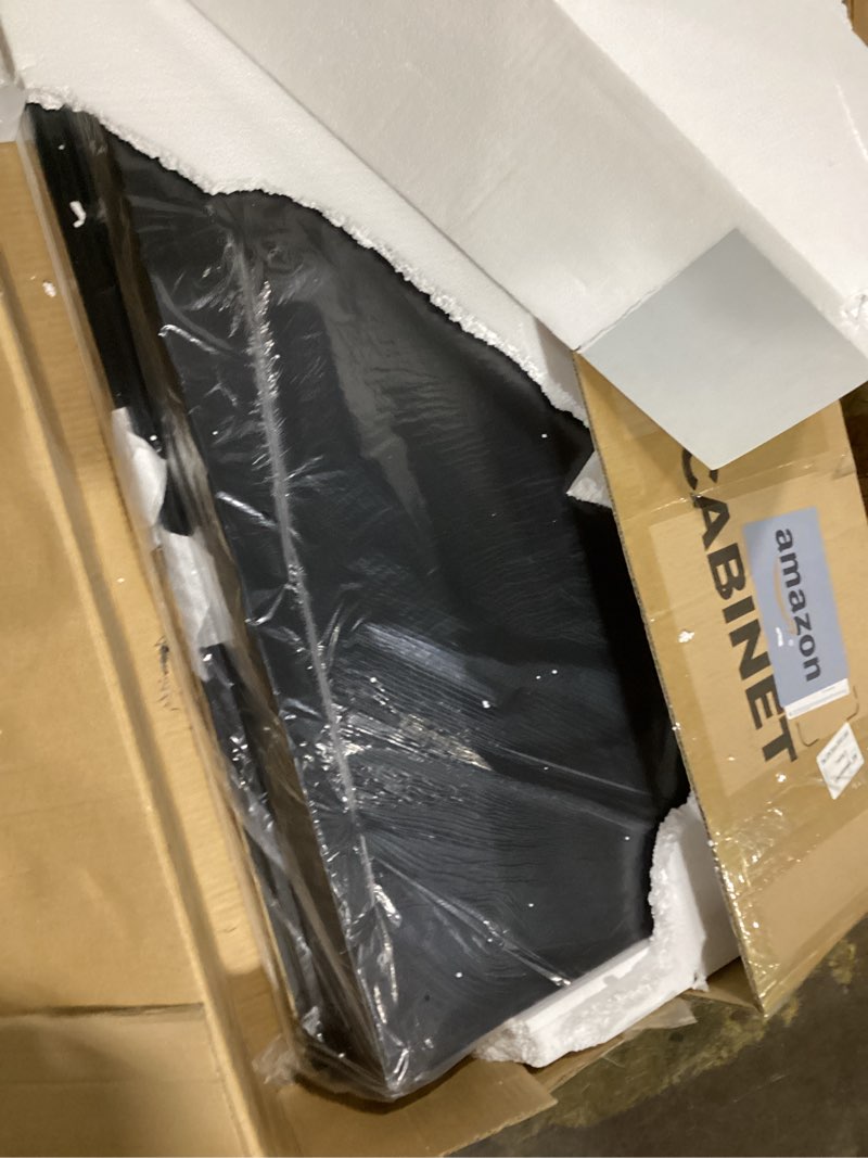 Condition photo showing Good Condition for TokeShimi 36x24 Bathroom Mirror with Storage, Gold Recessed Medicine Cabinet with Mirror Aluminum 2 Door, Wall Mounted Metal Medicine Cabinets for Bathroom Vanity with Beveled Mirror