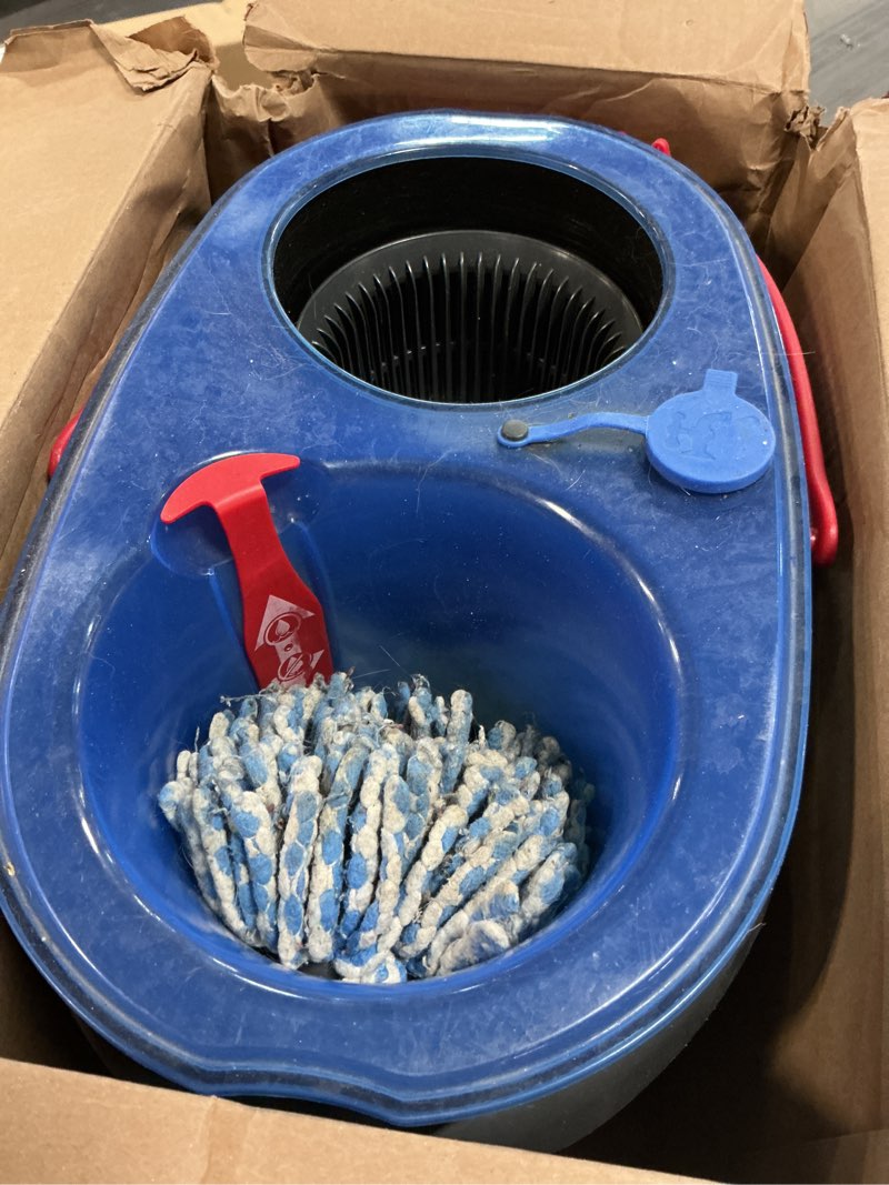 Condition photo showing As Is for ( incomplete ) o-cedar rinseclean spin mop & bucket system | clean with water | removes 99% of bacteria