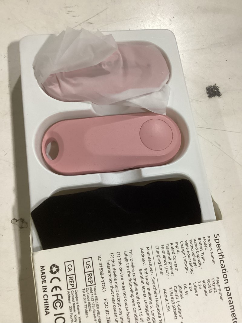 Condition photo showing New/Like New for Remote Control Page Turner for Kindle Paperwhite Oasis Kobo eReaders, Camera Camcorder Remote Controls, Page Turner Clicker for ipad Tablets Reading Novels with Wrist Strap Storage Bag Pink