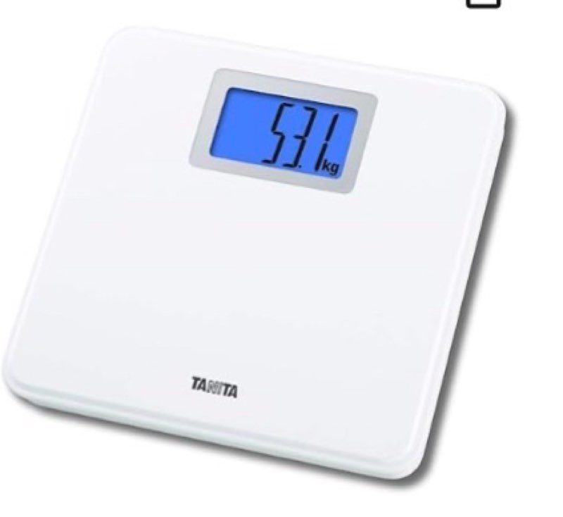 tanita hd-384 digital weight scale - 440 lbs capacity japan technology multi-unit display lbs, kg, stone - step on to activate bathroom scale - with blue backlit lcd display & tempered glass (white. )