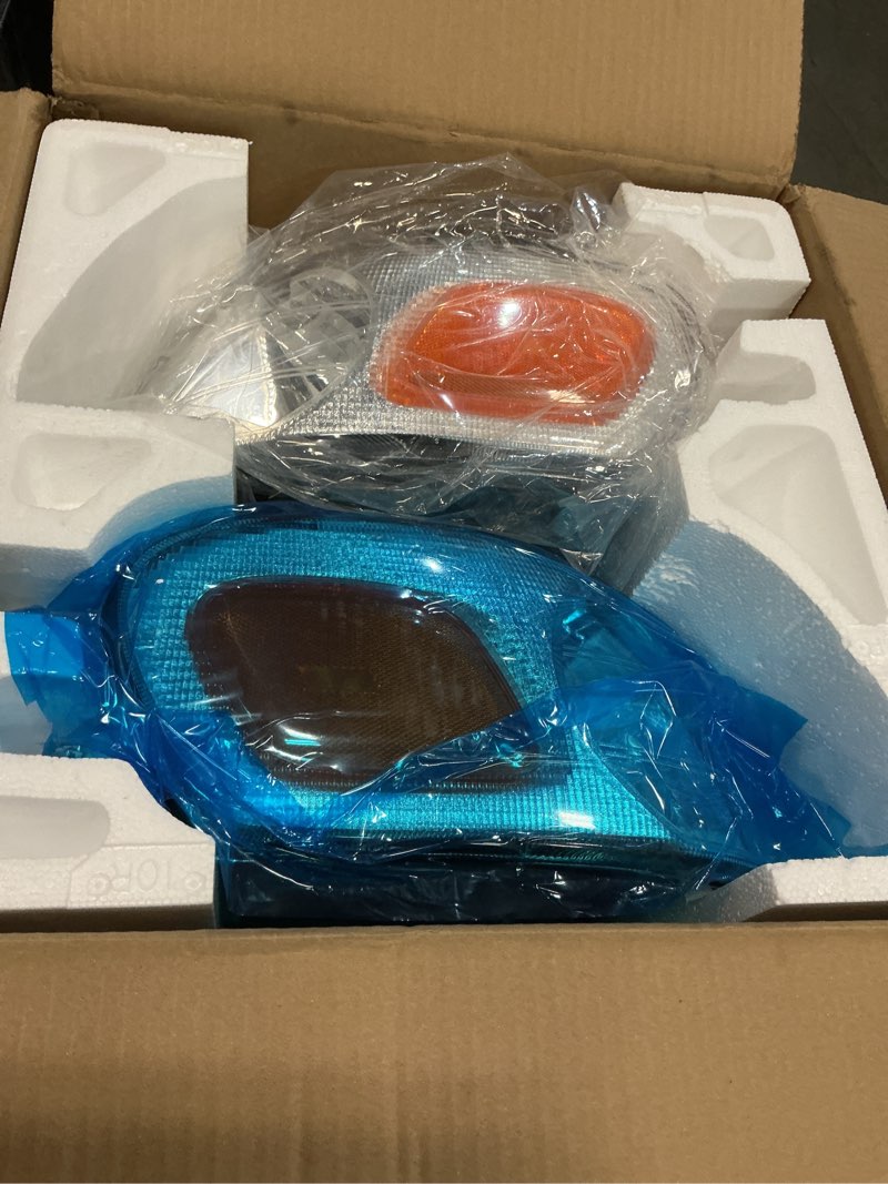 Condition photo showing Good Condition for (similar )headlights assembly for 1997-2005 chevy venture, 1997-2004 oldsmobile silhouette,1999-2005 pontiac montana black housing amber reflector headlamp replacement venture-black housing