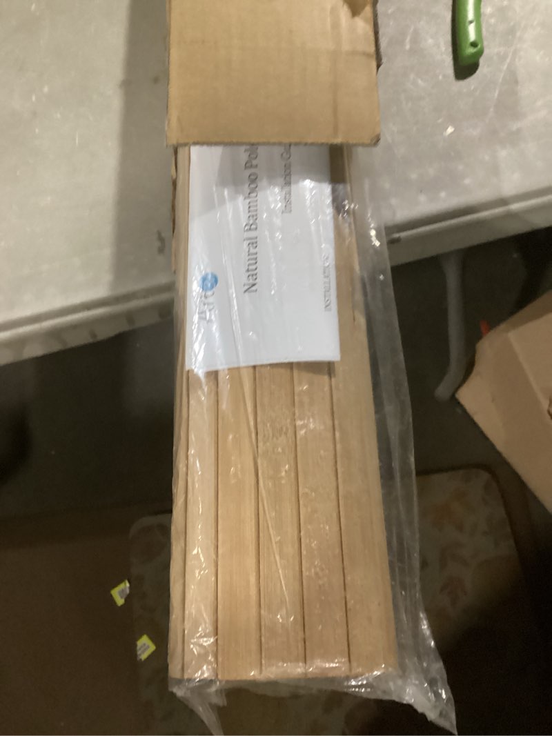 Condition photo showing Good Condition for Art3d 48 x 96 Inch Natural Bamboo Wall Panel for Interior Wall Decor, Flexible Pole Wrap Wainscoting Wall Cladding Paneling for Living Room, Bedroom, Office, Kitchen Island, Light-carbonized 1-48" x 96" Light-carbonized