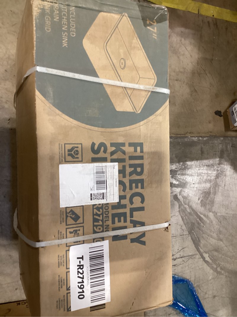 Condition photo showing New/Like New for TUKTUK White Undermount Kitchen Sink 27 Inch Fireclay Drop-in Deep & Modern Farm Sink Large Single Bowl Topmount Accessory Kit Included 27“X19” Single Bowl Drop-in Sink