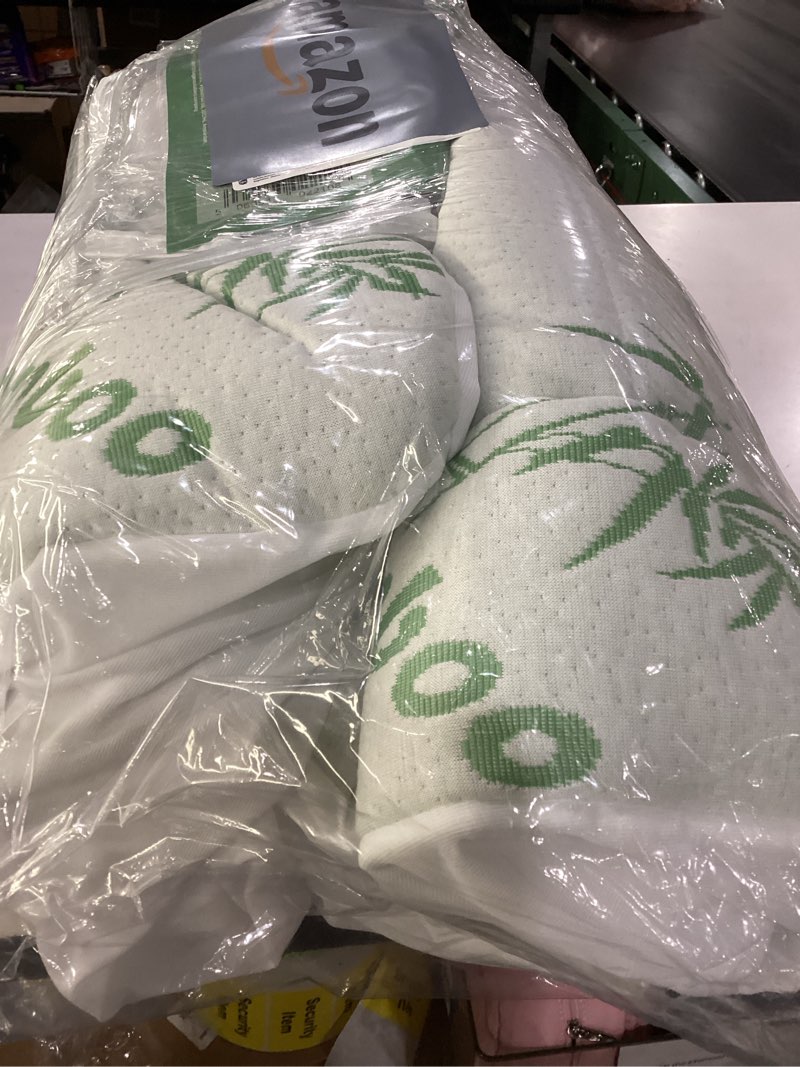 Condition photo showing As Is for niagara sleep solution ultra soft twin size mattress topper - viscose made from bamboo pillow top mattress pad for back pain relief - naturally cooling for hot sleepers, green twin 1 green