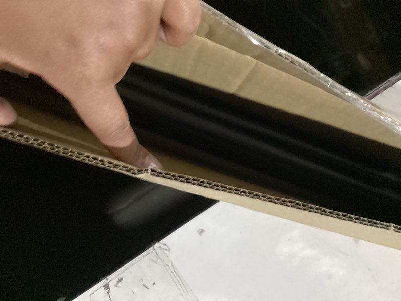 Condition photo showing New/Like New for umbra cappa modern 1" curtain rod, includes 2 matching finials, brackets & hardware, black 36” to 66” black