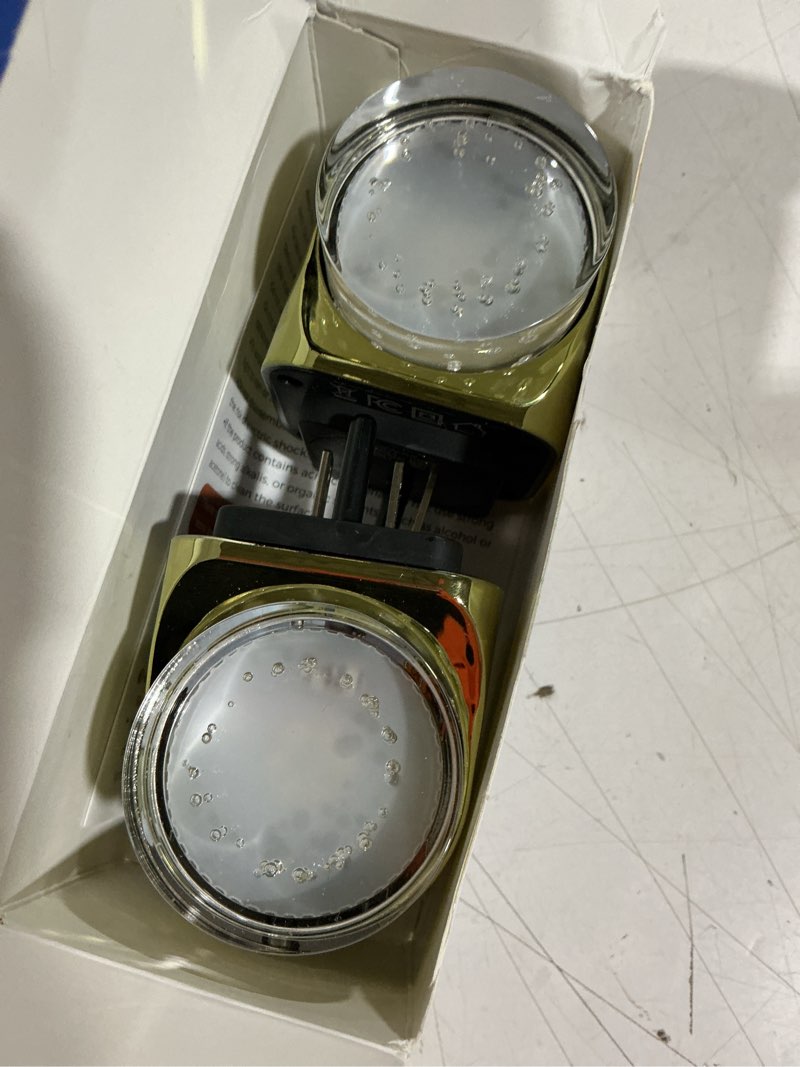 Condition photo showing Good Condition for jandcase led night light, golden bubble night lights plug into wall, [2 pack]night light3000k/4000k/5000k & 3 brightness levels, dimmable nightlight with dusk to dawn sensor for bathroom hallway gold 2 3cct