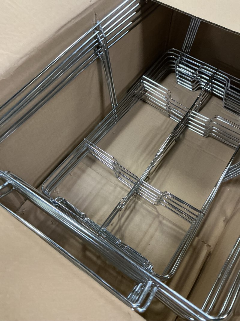Condition photo showing Good Condition for 6 Pack Professional Fixed Chafing Wire Rack: Heavy Duty Plated Steel Chafer Stand for Full Size & Half Size Steam Table Pans, Industry Compatible, Stackable for Catering, Weddings & Banquets