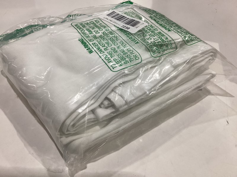Condition photo showing Good Condition for encasa xo dining table cover | 56"x120" cotton canvas rectangular tablecloth | machine washable, white table cloth for indoor & outdoor dining, durable, easy-care | suitable for any occasion 120" x 56" (rectangular) white