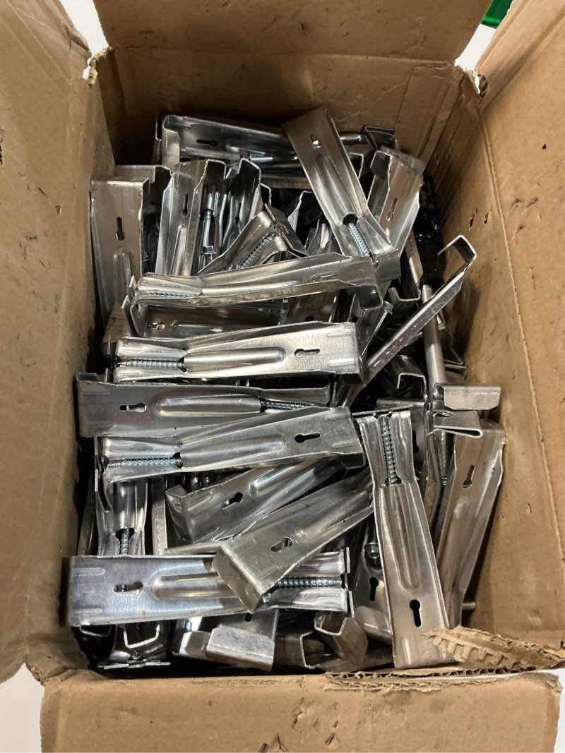 Condition photo showing Good Condition for 5" 100 Pack Gutter Hangers, Heavy Duty Hidden Rain Gutter Brackets Fastener with Pre-Inserted Screw,