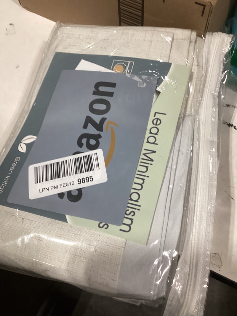 Condition photo showing Good Condition for Guken Cream 100% Blackout Linen Curtains 90 Inch Length 2 Panels Set for Living Room Bedroom Back Tab Thermal Insulated Black Out Drapes Room Darkening Farmhouse Style Window Curtains 52x90 Cream 52"W x 90"L (Pack of 2)