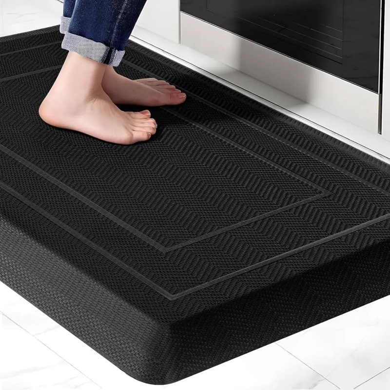ukiss 9/10"" extra thick cushioned anti fatigue kitchen mat, waterproof high density foam standing d