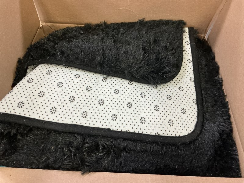Condition photo showing Good Condition for Super Soft Area Rugs for Living Room 5x7 Black, Fluffy Furry Shaggy Fuzzy Area Rug, Upgrade Anti-Skid Rectangular, High Pile Soft Throw Rug for Bedroom and Kids Room, Home Decor Aesthetic Black 5' x 7' (Rectangular)