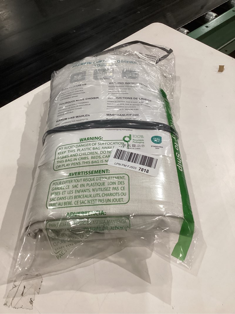 Condition photo showing New/Like New for 100% Blackout Curtains 72 Inch Length 2 Panels Set, Linen Curtains for Living Room, Black Out Thermal Insulated Grommet Drapes Bedroom Luxury Decor Privacy(52W × 72L inch, Natural) Natural 72"W x 52"L (Pack of 2)