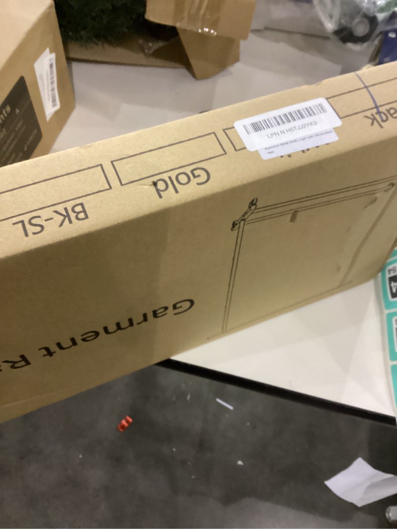 Condition photo showing New/Like New for Buzowruil Metal Rolling Clothing Rack Adjustable Freestanding Garment Organizer with Wheels, Space-Saving Design for Home, Closet, Office, or Retail,Black