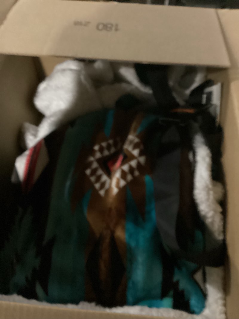 Condition photo showing Good Condition for TrailCrest Ultra Soft Sherpa Fleece Throw Blanket, Cozy Plush Adult Blanket for Men & Women, Reversible with Aztec Prints, Machine Washable, 8 Colors Teal and Brown 50x60