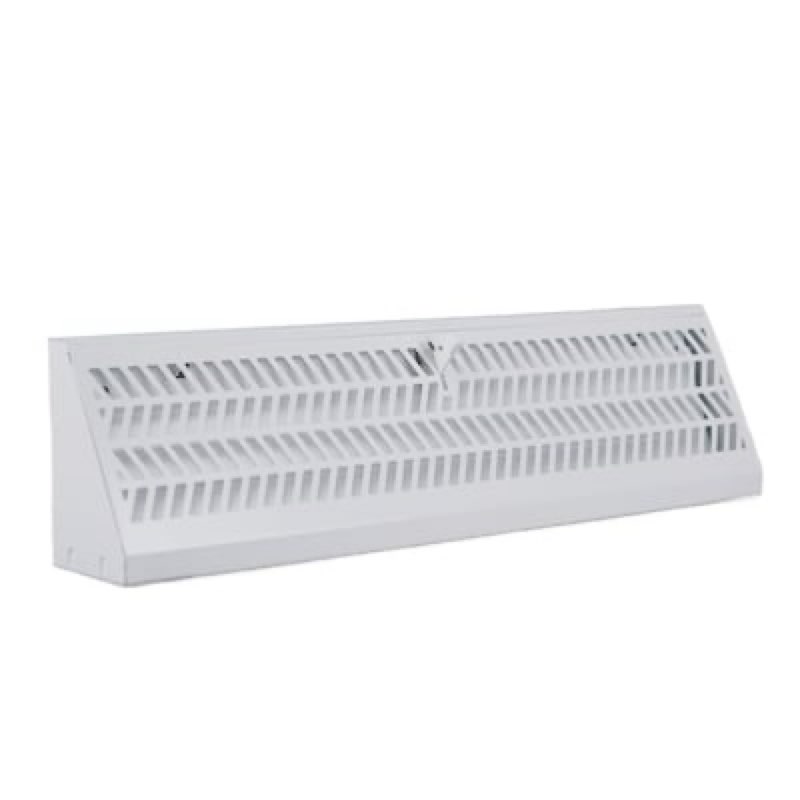 allen + roth 2-1/2-in x 15-in maximum airflow steel white madison design baseboard register
