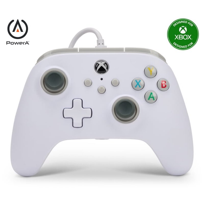 powera wired controller for xbox series x|s - white