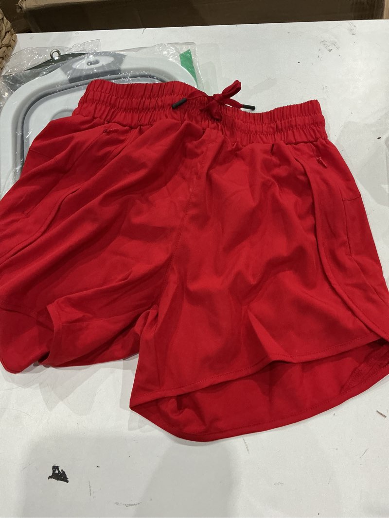 Condition photo showing Good Condition for ksmien women's 5"/ 7" athletic running shorts quick dry lightweight workout gym shorts with zipper pockets upf 50+ 5 inch small red