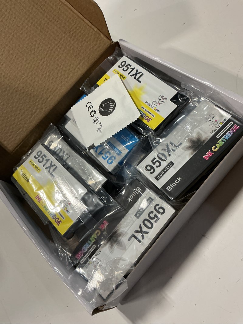 Condition photo showing New/Like New for 9-pack 950 951 ink cartridges combo pack upgraded xl miss deer compatible replacement for hp 950xl 951xl for officejet pro 8600 8610 8100 8615 8620 251dw printer (3 black, 2 cyan, 2 magenta, 2 yellow) 9-pack (3 black, 2 cyan, 2 magenta, 2 yellow) 950 951 xl