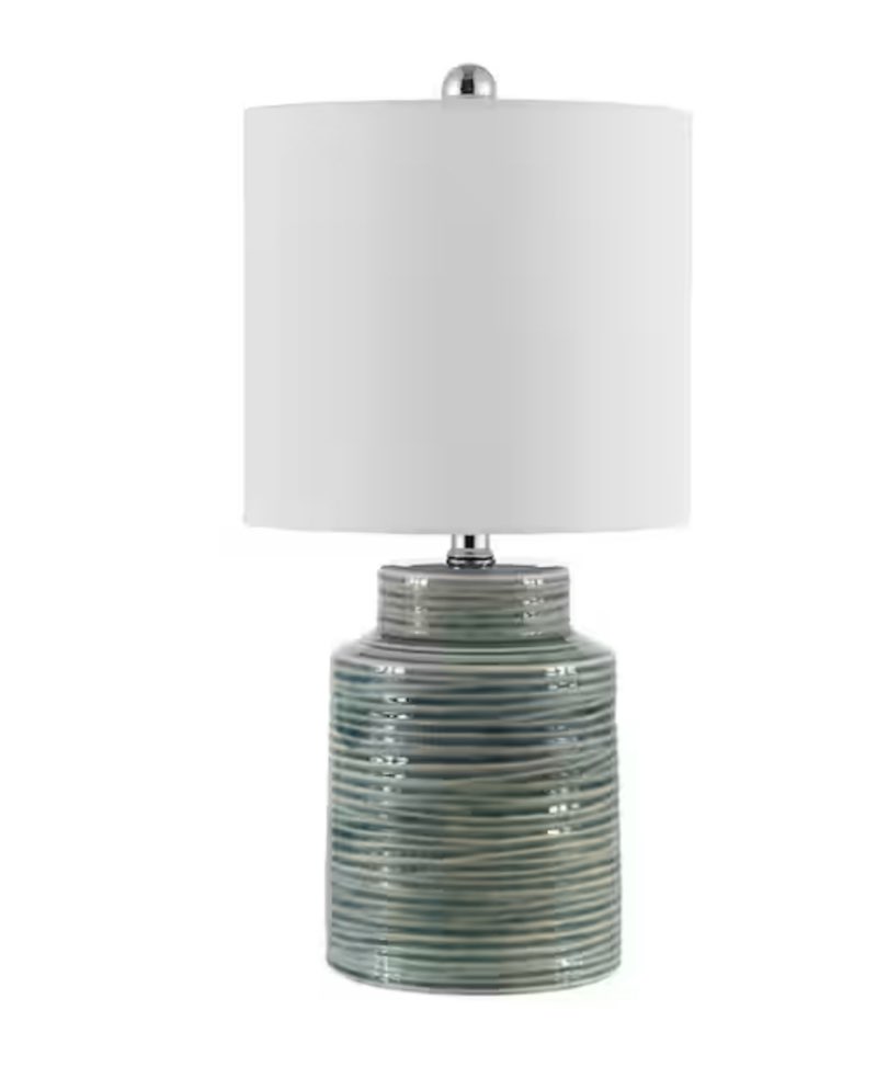 ( similar) Boris 19 in. Blue Table Lamp with White Shade