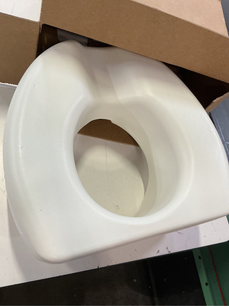 Condition photo showing Good Condition for medline elevated toilet seat riser w/microban antimicrobial protection for seniors, adults & handicapped – 350 lbs. capacity, white