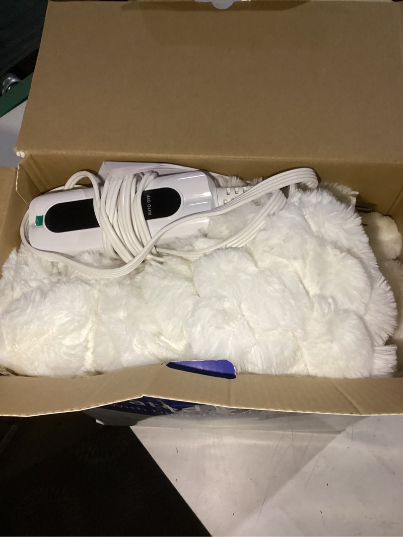 Condition photo showing As Is for ACCU-WARMTH Heated Throw Blanket - Fast Heating 3D Jacquard Electric Heated Blanket, Cozy Heating Bl