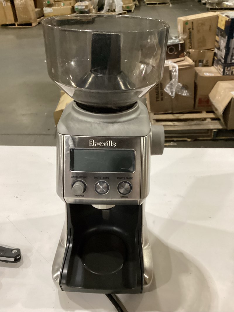 Condition photo showing As Is for Not tested ***Breville BCG820BSS Smart Grinder Pro for Coffee and Espresso, Brushed Stainless Steel Brushed Stainless Steel 18 oz Coffee Bean Capacity