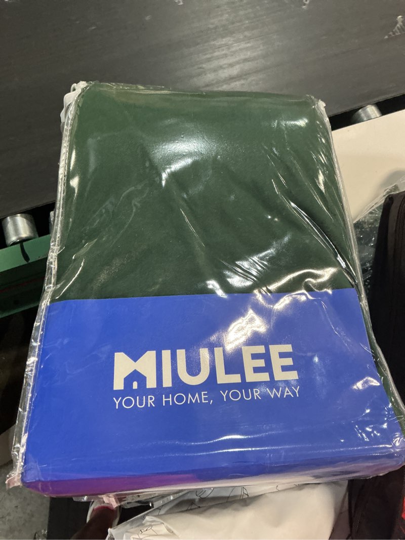 Condition photo showing New/Like New for miulee upgraded thermal insulated 100% blackout velvet curtains for christmas 84 inches long hunter green curtain drapes for luxury bedroom living room darkening grommet light blocking set of 2 hunter green 52"w x 84"l (pack of 2)