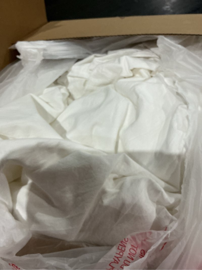 Condition photo showing As Is for moomee bedding duvet cover set 100% washed cotton linen like textured breathable durable soft comfy (solid bright white, palatial king/oversized king 120"x98") solid bright white (no comforter) palatial king/oversized king (120"x98")