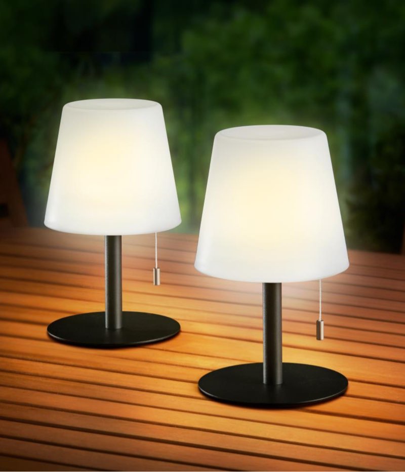 The Rechargeable Cordless Outdoor Table Lamps (Set Of Two)