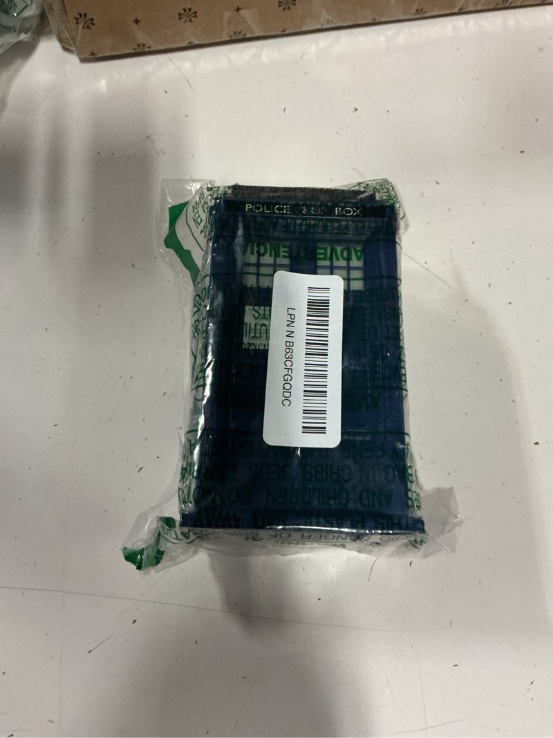 Condition photo showing As Is for fametek doctor who tardis bluetooth speaker. plays music, lights up, detailed tardis sounds effects | best doctor who gifts. doctor who collectibles