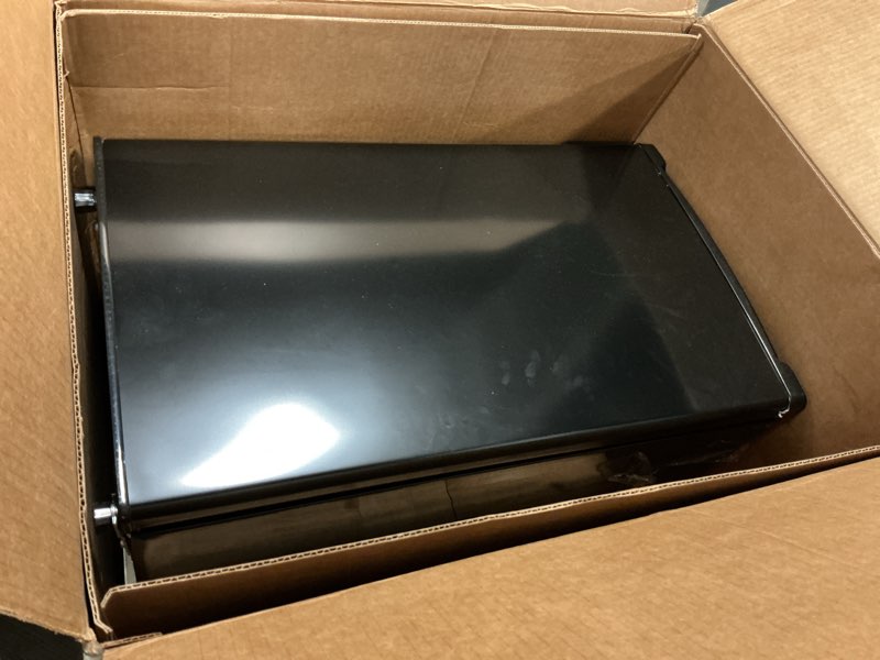 Condition photo showing As Is for sweetcrispy 3.2 cu.ft mini fridge with freezer small refrigerator single door adjustable thermostat energy-efficient low noise, compact fridge for bedroom, office, dorm (black) black one door