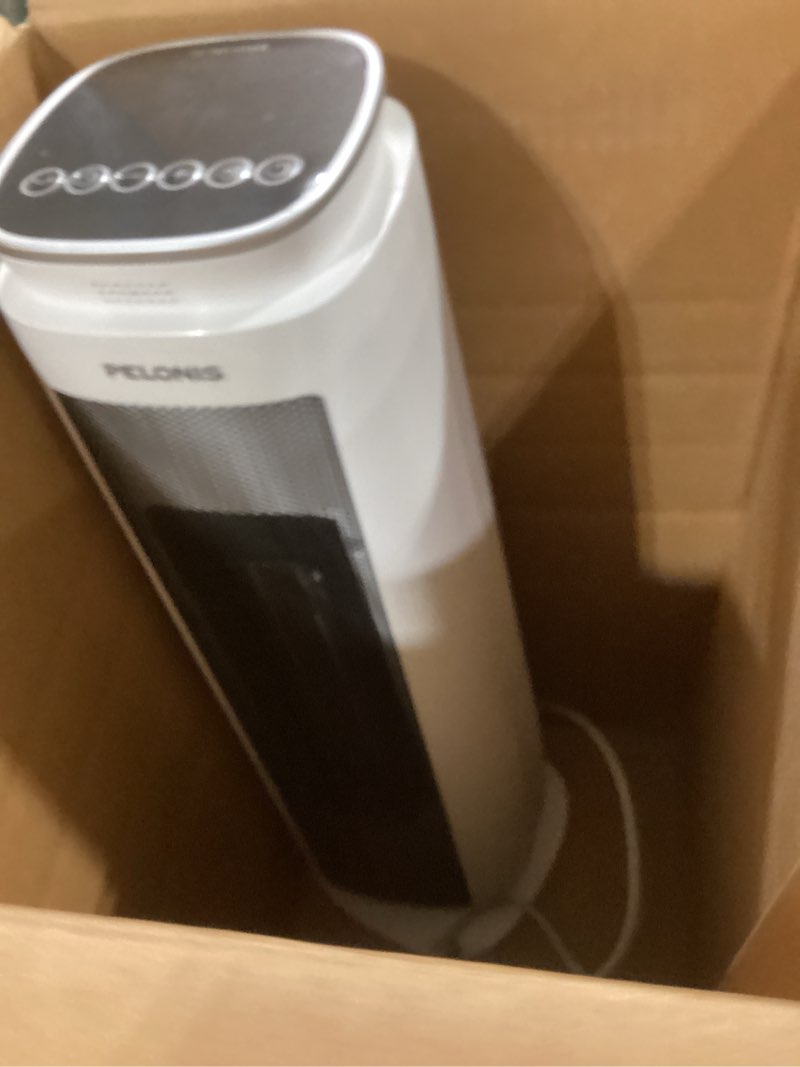 Condition photo showing Good Condition for PELONIS 23” Oscillating Ceramic Tower Space Heater with Remote & Thermostat, Electric Energy Efficient Floor Heater for Indoor Use Large Room Safe with Timer, ECO Mode, 1500W, White