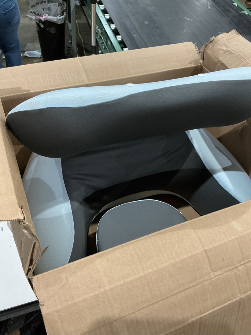 Condition photo showing As Is for reading pillow for sitting in bed,22" h back support pillow for sitting up,back rest & lumbar support pillows with arms, bed rest chair cushion,chaise lounges reclining,gaming,work,resting(grey&blue)