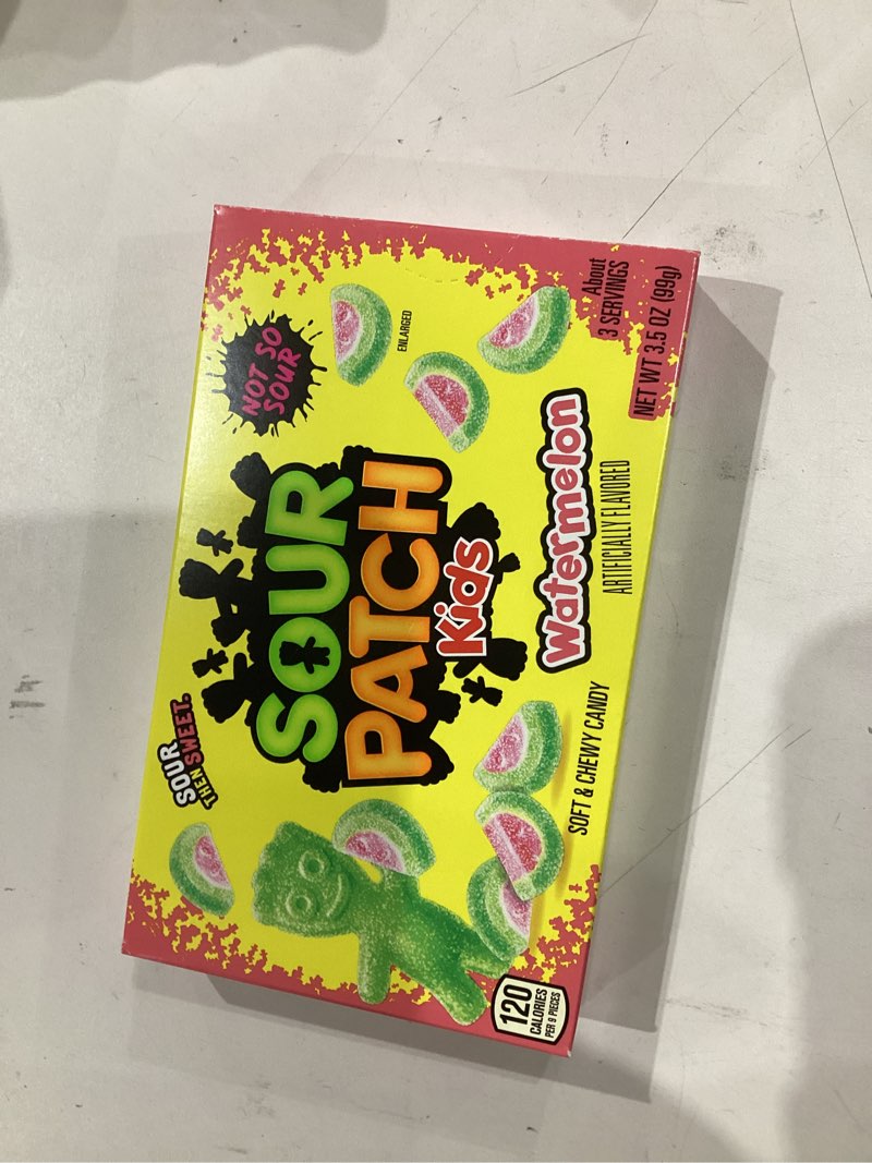 Condition photo showing New/Like New for Sour Patch Kids Candy Watermelon, 3.5-Ounce Box
