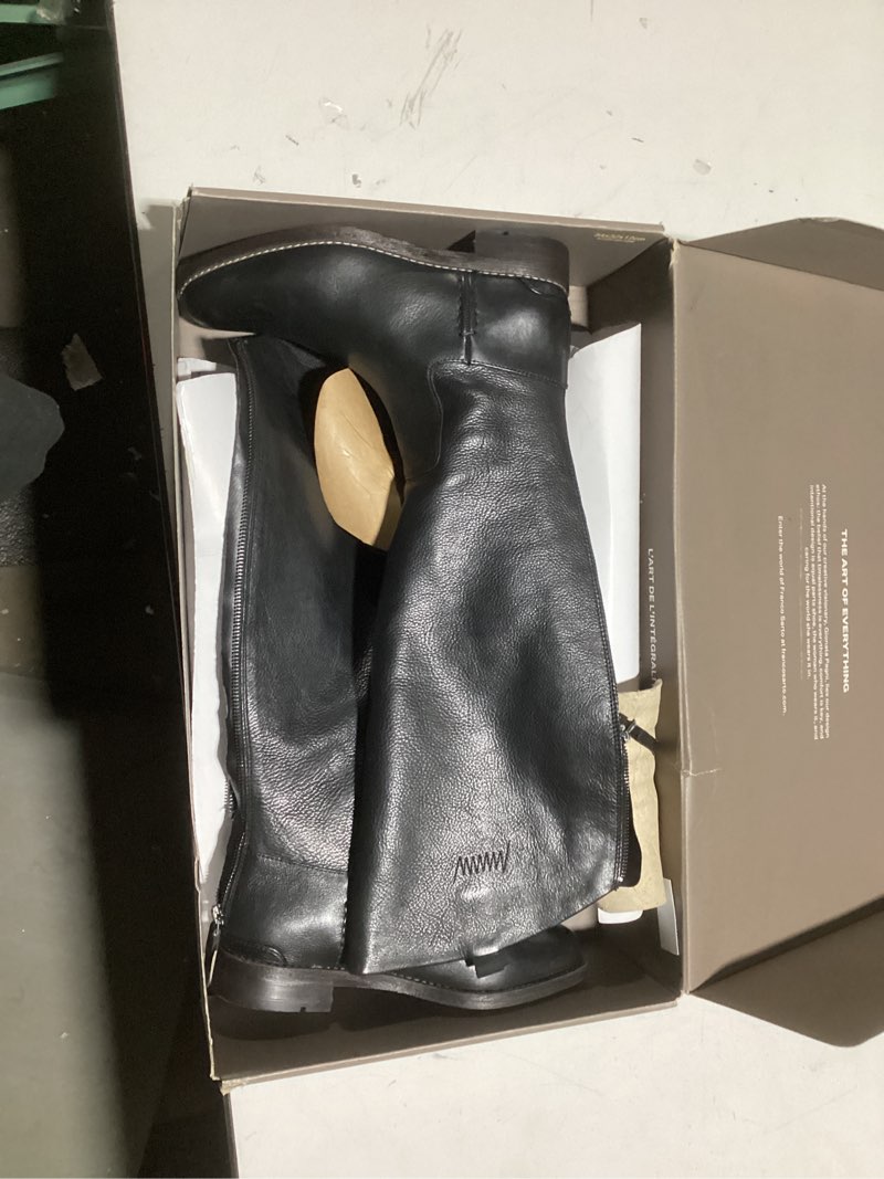 Franco Sarto Womens Meyer Knee High Flat Boots 8 Black Narrow Calf Leather