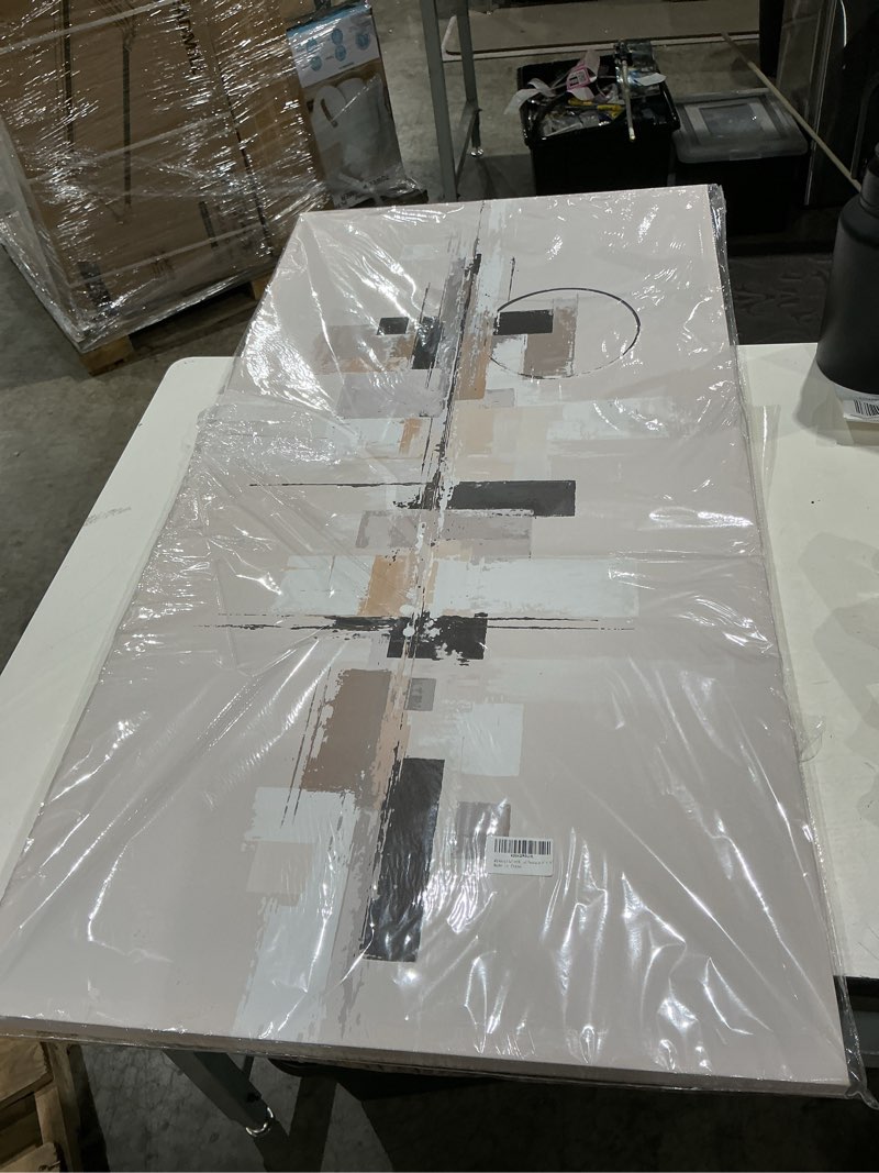 Condition photo showing Good Condition for qsq abstract wall art black white wall art painting grey brown canvas art wall decor prints minimalist abstract wall decor for living room bedroom kitchen office home decoration 24\" × 48\" 48\"l x 24\"w off white