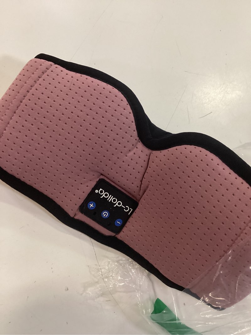 Condition photo showing Good Condition for lc-dolida sleep mask with bluetooth headphones, sleep headphones bluetooth sleep mask 3d sleeping headphones for side sleepers best gift and travel essential dark pink