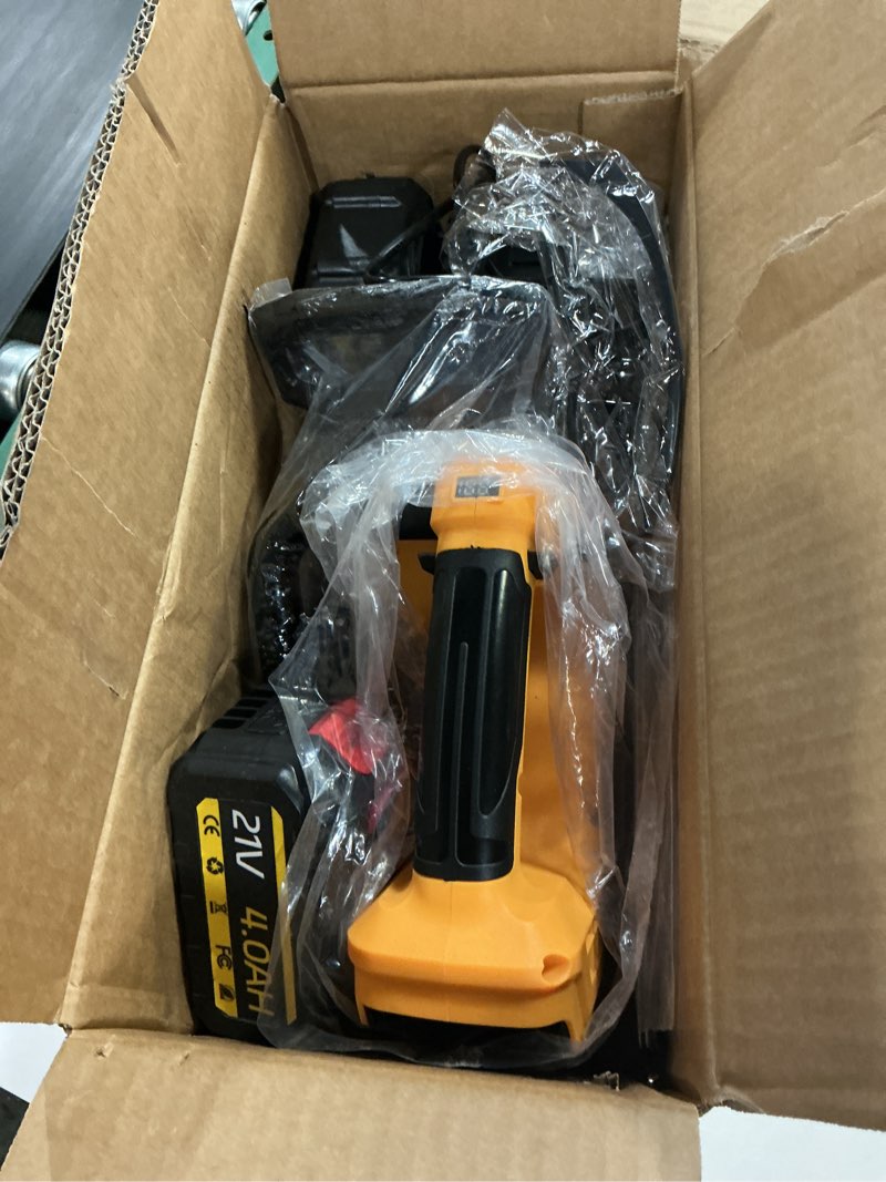 Condition photo showing Good Condition for 12 inch cordless chainsaw compatible with dewalt 20v batteries (battery not included), cordless chain saw with 2 pcs replacement chain, battery powered for wood cutting|tree trimming|camping-yellow