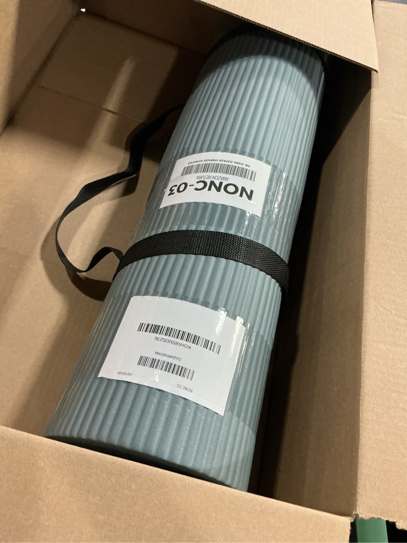 Condition photo showing Good Condition for gaiam essentials 2/5" thick (10mm) yoga & pilates, fitness & exercise mat with easy-cinch carrier strap cusion support for fitness and gym workouts balsam 2/5" (10mm)