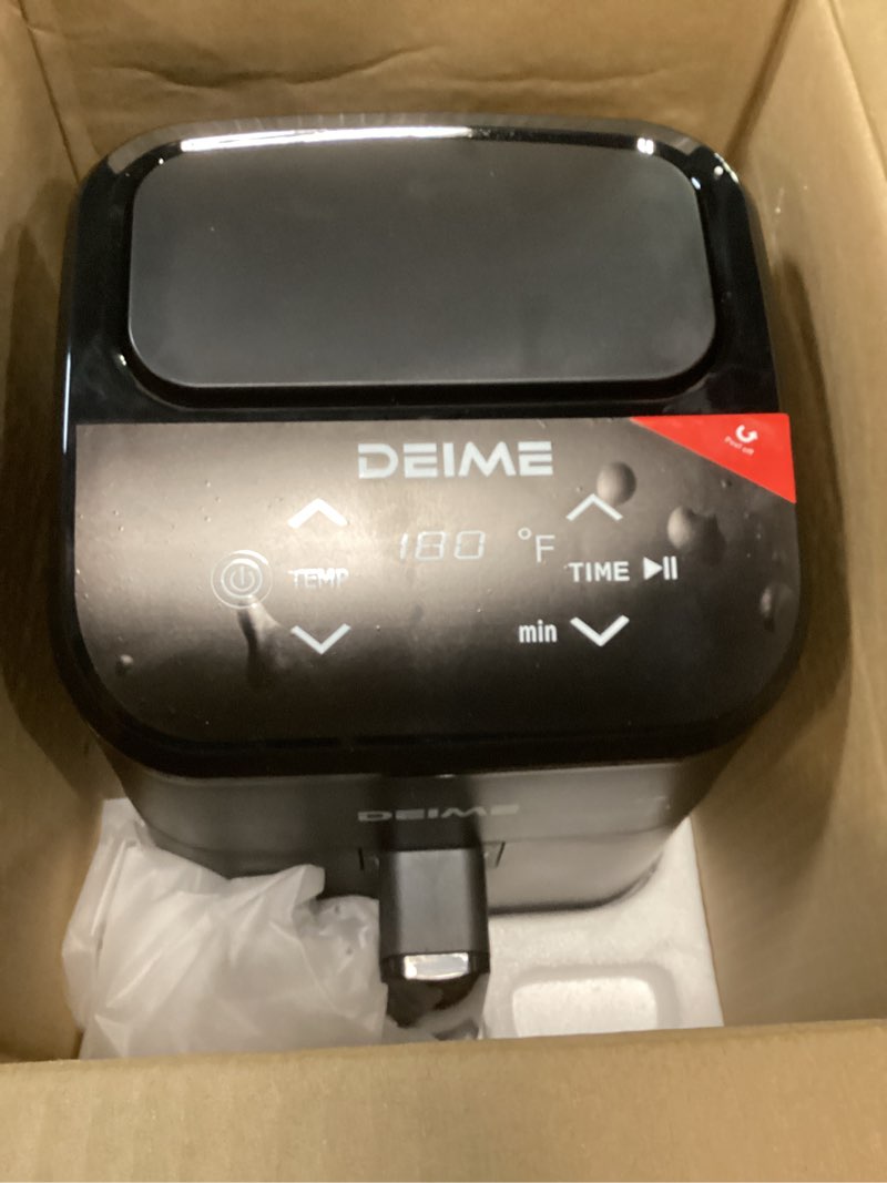 Condition photo showing Good Condition for DEIME Air Fryer 3 Qt, Small Airfryer Digital Space Saving Compact, Bake, Reheat, Roasts for Quick Easy Meals, Mini Compact & Quiet, Nonstick & Dishwasher Safe Basket (Black) 3QT