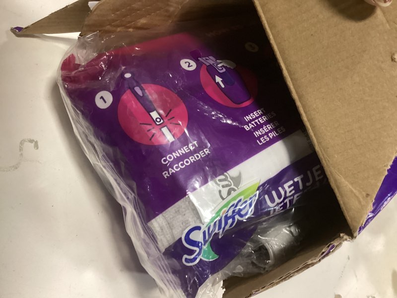 Condition photo showing Good Condition for Swiffer WetJet Hardwood and Floor Spray Mop Cleaner Starter Kit, Includes: 1 Power Mop, 10 Pads, Cleaning Solution, Batteries
