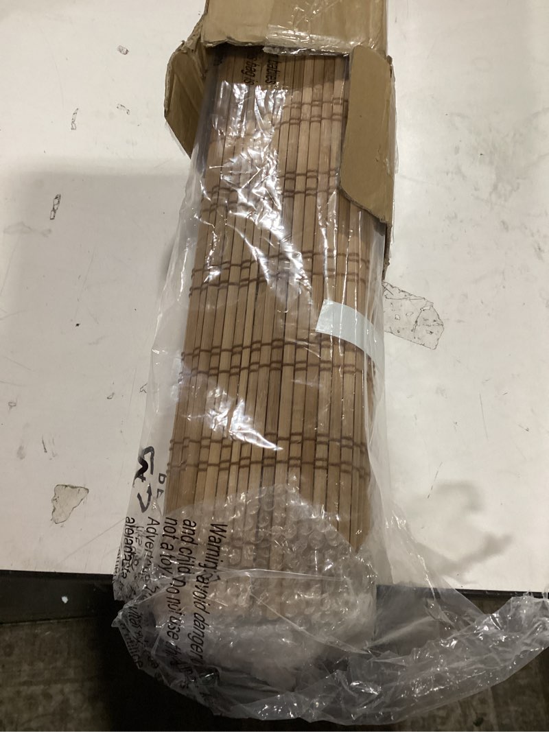 Condition photo showing Good Condition for LazBlinds No Tools No Drill Cordless Bamboo Roman Shades, Light Filtering Window Treatment, Roll Up Bamboo Blinds for Windows 30'' W x 48'' H, Ceylon Light Russet Light Filtering-ceylon Light Russet 30" W x 48" H