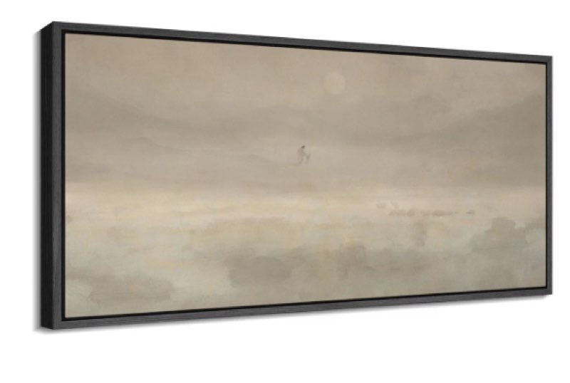 Greenish Tan Minimalist Artwork, Christ And The Lost Lamb Wall Pictures, Giclee Canvas Digital Print Extra Large Framed Wall Art 30" H x 60" W