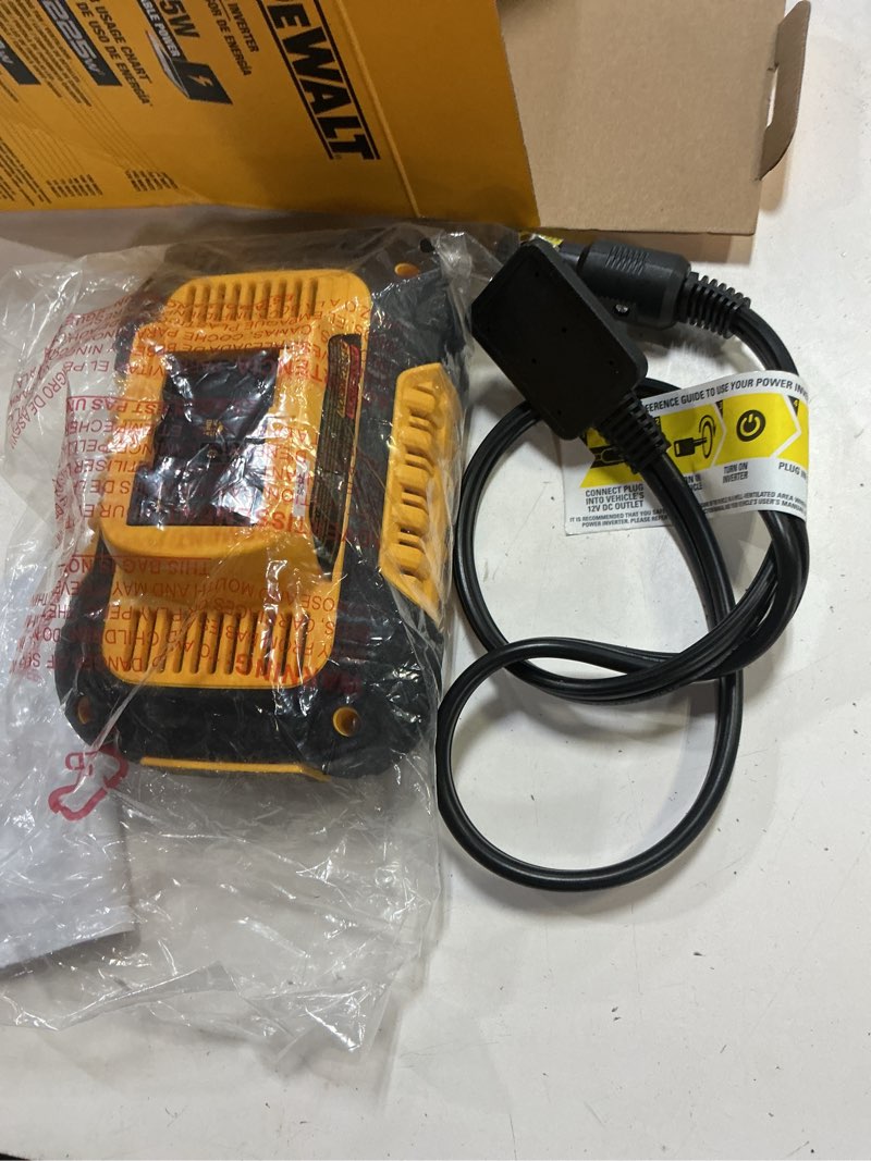 Condition photo showing As Is for dewalt 2-way 225-watt power inverter compatible with 20-volt xr 5 ah lithium-ion battery (not included)